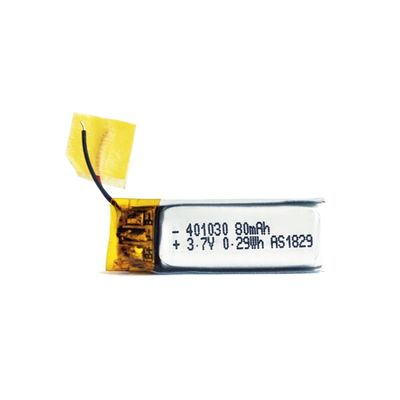 80mAh 3.7 V Lithium Polymer Battery Overcharge Protection